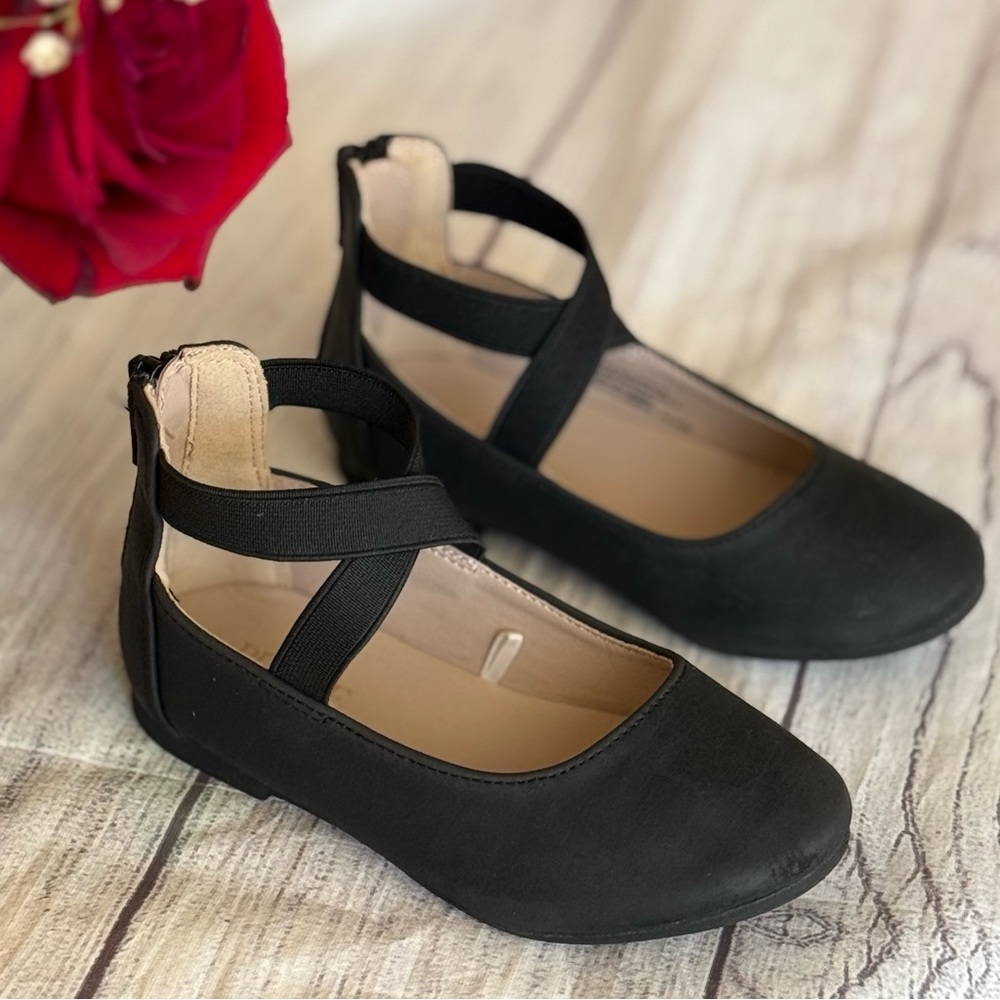 The Children’s Place Toddler Girls Cross Strap Ballet Flats - Black, Size 9